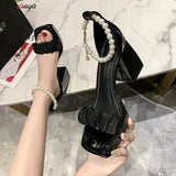 Women Sandals Sexy High Heels Buckle Ankle Strap Ladies Shoes Thick Heels Platform Pumps Fashion Summer Female