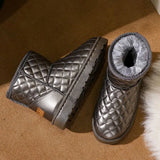 Winter Thick Plush Warm Snow Boots Women Slip On Flat Heels Cotton Shoes Woman Non Slip Waterproof Ankle Boots Female