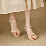 Breakj Fine-Heeled Sandals Women 2025 Summer New Fashion Water Drill Buckle With Women's Roman