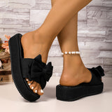 Breakj Summer New Thick-Soled Women's Sandals Women's Beach Shoes Large-Size Slippers To Learn Women's Bow Cool
