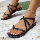 Breakj Summer Beach Sandals Women's Toes Weave Flat-Bottomed Slippers
