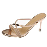 New High Heels, Medium Heels, Round Head Slippers, Zigzag Water Drill, Cool Drags For Girls To Wear In