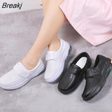 New Platform White Shoes Women Casual Comfortable Light Nurse Work Shoes Fashion Slip on Non-slip Loafers Chaussure
