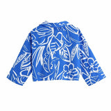 Chic Blue Print Skirt Sets Women 2021 Summer Fashion Cropped Knot Shirts Side Buttons Ruched Skirts