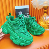 High Quality PU Platform Shoes New Women Casual Shoes Breathable Outdoor Thick Sole Chunky Sneakers Zapatillas