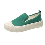 Thick-soled Women Shoes Canvas Loafers Women Design Sense Sneakers Slip-on Flat-bottom Casual Platform Shoes Sneakers