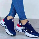 Breakj New Fall 2024 Plus-Size Round Head Thick Bottom Fly Woven Letters Embroidered Color Casual