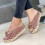 Women Slippers Casual Solid Color Bowknot Platform Slippers Fashion Braided Straps Outdoor Sandals Zapatillas