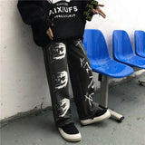 Elastic Waistband Loose Harem Embroidery Tie Dye Contrast Jogger Pant Women Man Streetwear Korean Harajuku Punk Hip