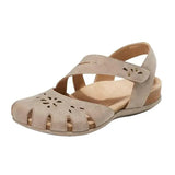 2022 Summer Women Orthopedic Open Toe Sandals Vintage Anti-slip Breathable Leather Casual Female Platform Retro Shoes