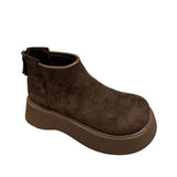 Breakj Kraft Big Head Pine Cake Thick Bottom Martin Boots After The Zipper Smoke Barrel Small Man Height Small Short Boots