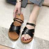 Breakj Drag Women Wear Cold Drag Summer New Korean Version Of Thick-Soled Cross Two Wearing Sandals Students Leisure Beach Shoes Women