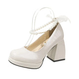 Breakj Heel Wedding Shoes Main Wedding Dress Artifact White Elegant French Gentle Princess Coarse And Small Man To Increase The Bridal