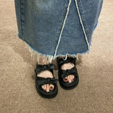 Breakj Summer New Fashion Korean Version Bow Knot Sweet And Lovely Thick Bottom Outside Wear Cool Slippers Women's Shoes Hot