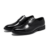 Breakj New Pointed British Simple Business Dress Leather Shoes Men's Lace-Up Casual Gentleman Joker Shoes