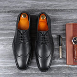 Breakj Shoes Block Fashion Business Casual Leather Shoes Plus Size Lace-Up Men's Shoes Shoes
