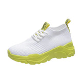 Casual Shoes Sneakers Thick Bottom Spring Summer Knitted Breathable Running Shoes Light Solid Female Vulcanized