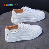White Sneakers 2021 New PU Leather Flat Platform Sneakers Tennis Vulcanized Casual Sports Shoes Designer basket