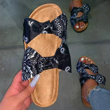 Slides for Women 2020 Slippers Cow Bow Slides Tie Dye Sandals Rainbow Summer Graffiti Flast Footwear Wholesale