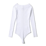 Women Sexy Off Shoulder Knitted Bodysuit 2021 Solid Long Sleeve Bodycon Jumpsuit Streetwear Casual Slash Neck