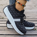 Breakj New Large-Size Women's Thick-Bottomed Flying Sneakers Comfortable Breathable Running Sneakers