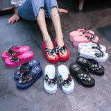 High Heel Women's Beach Holiday Sandals, Rhinestone Wild Non-slip Women's Shoes Rhinestone Shoes Women House