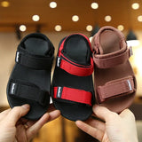 New Canvas Sandals Boys Girls Sandals Solid Color Soft Soled Anti-Slip Children Kids Shoes Summer Beach