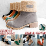 Winter Fur Warm Snow Boots Ladies Warm Wool Booties Ankle Boot Comfortable Shoes Plus Size 35-43 Casual Women Mid