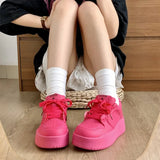 Breakj Selected Broadcast Room Hot Style Board Shoes Female Pure Color Super High Bread Shoes Breathable Comfortable College Wind Hot