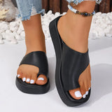 Breakj Summer Slippers Pure Color Set Toe Thick Bottom Slippers Large Size Polyurethane Bottom Slippers
