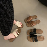 Breakj A Small-Sense Brown Jacket Slippers In Autumn And Winter Wearing Seaside Beach Cool Drag Soft-Soled Women Shoes Roman