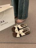 Breakj Casual Gentle Evening Wind Toe Sandals Women Summer 2025 New Soft Leather Cross With Flat Beach