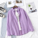 New Simple Women's Shirt Long Sleeve Loose Tops Office Lady Casual Pink White Blue Long Sleeve Blouses Fashion