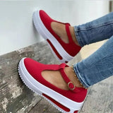 Women's Sandals Vintage Wedge Shoes Woman Buckle Strap Straw Thick Bottom Flats Platform Sandals Flock Sandalias