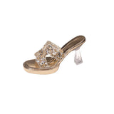 Breakj Water Drill High Heels Do Not Tired Feet Sandals Temperament Elegant Coarse And Waterproof Waterproof Thick-Soled Slippers Single Shoes Women