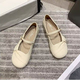 Women With Round-Headed Single Shoes In The Summer Of 2023, The New Gentle And Mixed French Retro Thick Heels And Anti-Skid Small Leather