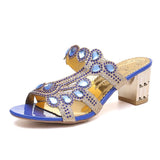 Fashion Rhinestone Thick With Slippers Female Summer High With Cool Drag 42 Yards New Set Diamond Hollow Out High With Cool
