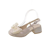 Retro Baotou Sandals For Women In Spring And Summer 2023 New Thick Heels, Bow Tie With Skirt And Buckle