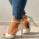 Pumps Snake Wedding Sandals Summer High Thin Heels Ankle Buckle Strap Pointed Toe Black Red Sexy Party Ladies