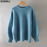 thick dazy oversized wool Sweaters Women 2021 puff sleeve Winter sweater Pullovers Loose Female Warm Basic sweater