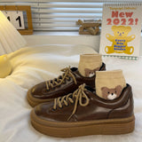 Lolita shoes new women platform shoes brown black retro sneakers y2k Korean Japanese JK uniform shoes college girls casual