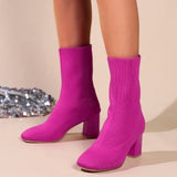 Boots Women's 2025 New Autumn/Winter Head Flying Weaving Size Size Women's Boots Coarse High Hedley Slim